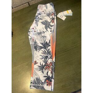 Zella High-Rise Compression Leggings In Tropical Toile Print M